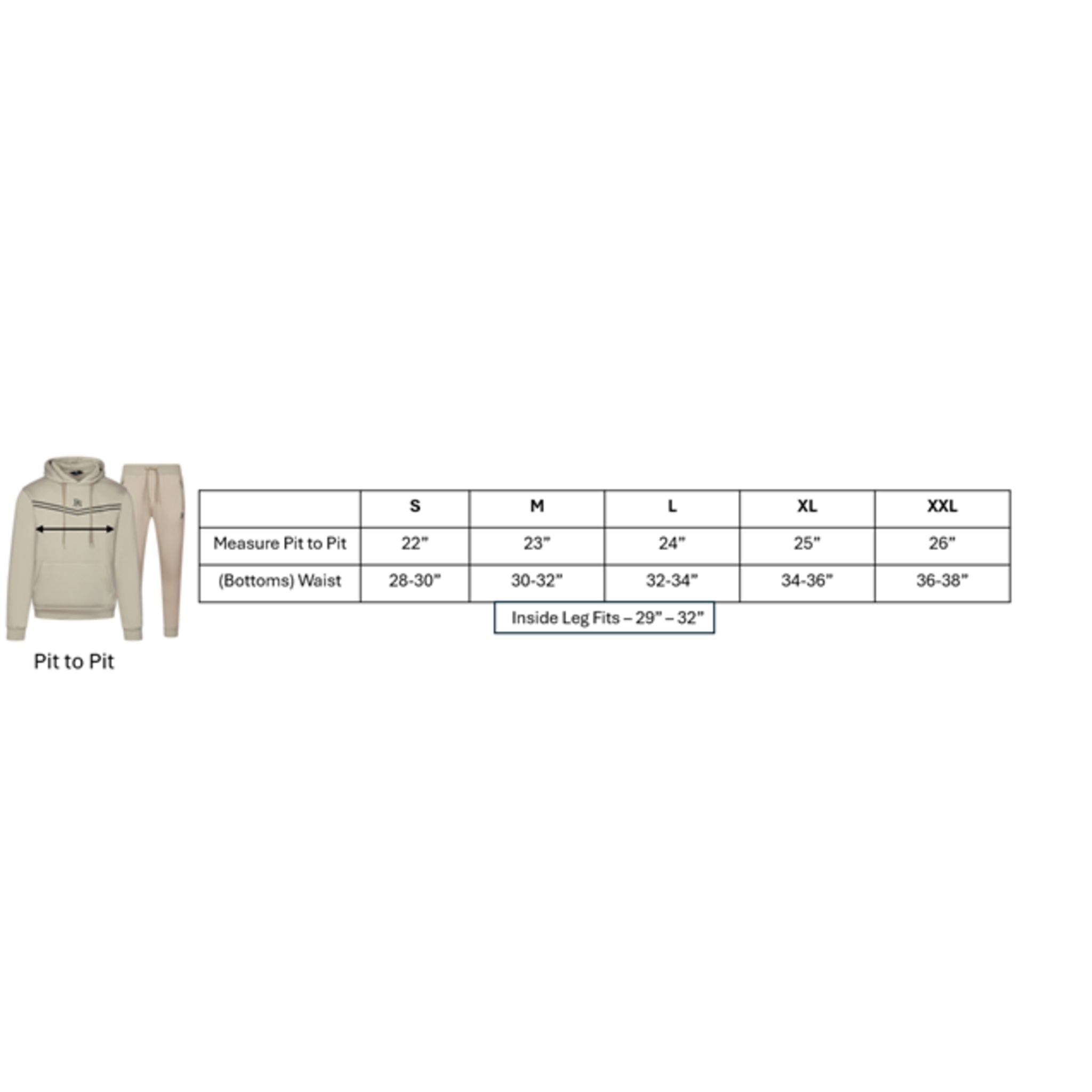 Men's JDN beige hoodie tracksuit with black chest stripes and logo – pullover hoodie and joggers set, casual streetwear